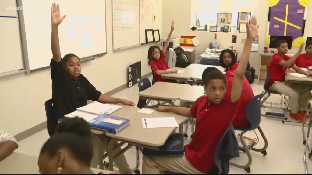 high school students in classroom