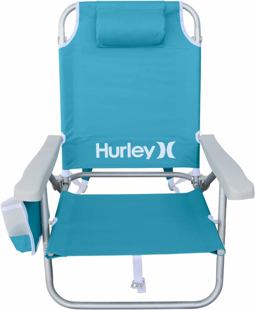 Hurley Deluxe Backpack Outdoor Chair, One Size, Lightweight, Alloy Steel, Blue