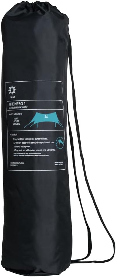 Neso Tents Beach Tent with Sand Anchor, Portable Canopy Sunshade - 7 x 7 - Patented Reinforced Corners (Rainbow)